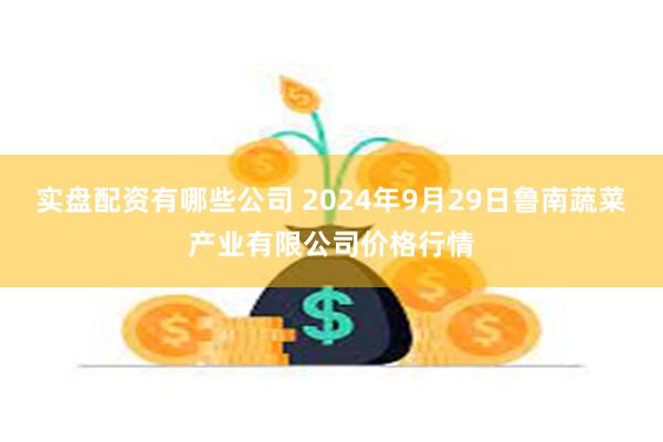 实盘配资有哪些公司 2024年9月29日鲁南蔬菜产业有限公司价格行情